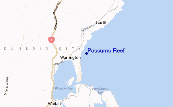 locatiekaart van Possums Reef