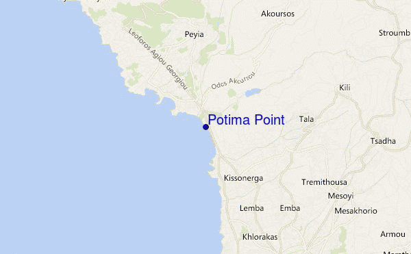 locatiekaart van Potima Point