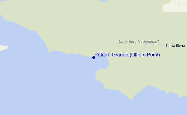locatiekaart van Potrero Grande (Ollie's Point)