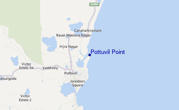 locatiekaart van Pottuvil Point