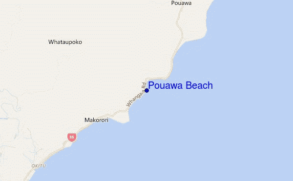 locatiekaart van Pouawa Beach