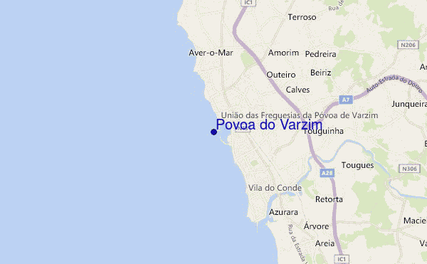 locatiekaart van Povoa do Varzim