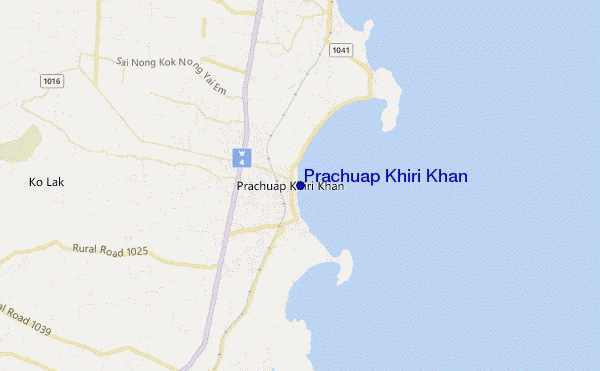locatiekaart van Prachuap Khiri Khan