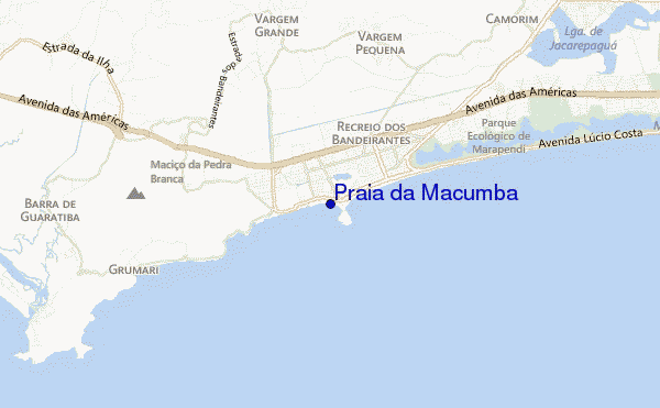 locatiekaart van Praia da Macumba