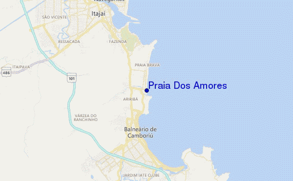 locatiekaart van Praia Dos Amores