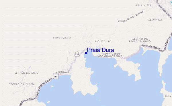 locatiekaart van Praia Dura