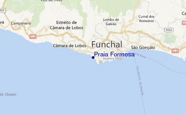 locatiekaart van Praia Formosa