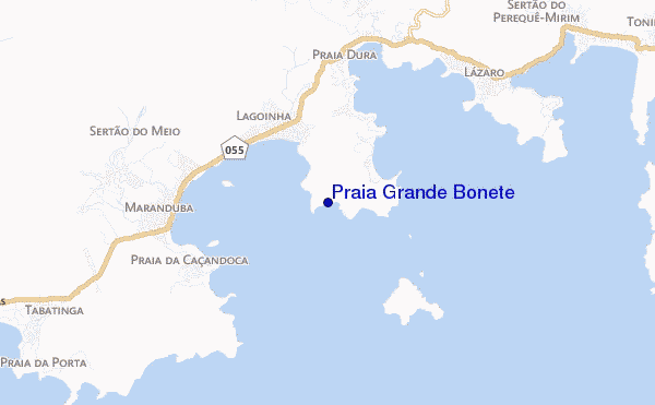 locatiekaart van Praia Grande Bonete
