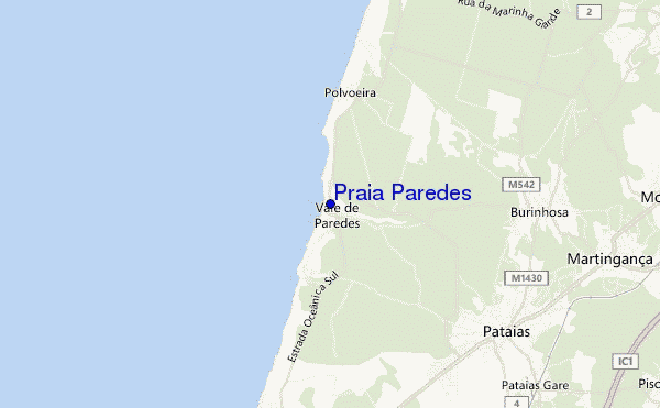 locatiekaart van Praia Paredes