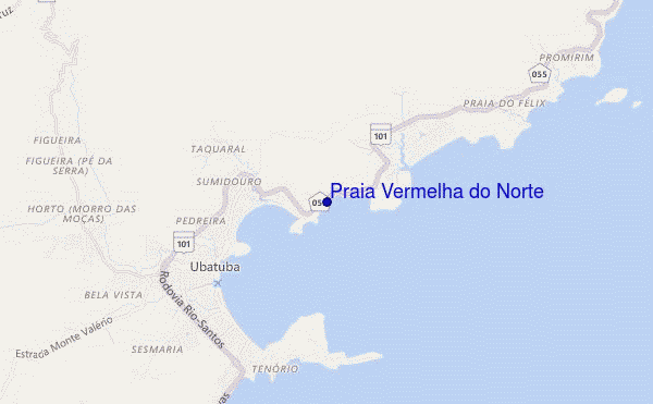 locatiekaart van Praia Vermelha do Norte