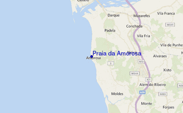 locatiekaart van Praia da Amorosa