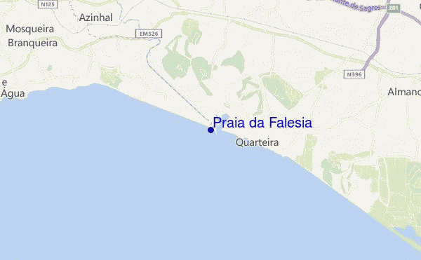 locatiekaart van Praia da Falésia