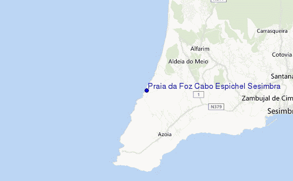 locatiekaart van Praia da Foz Cabo Espichel Sesimbra