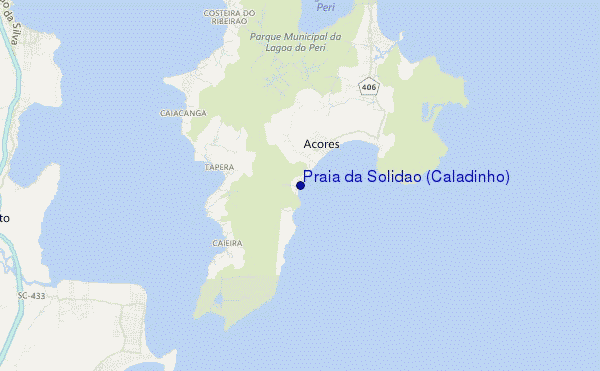 locatiekaart van Praia da Solidao (Caladinho)