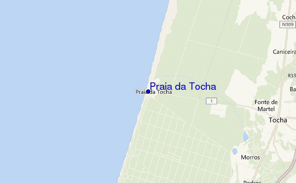 locatiekaart van Praia da Tocha
