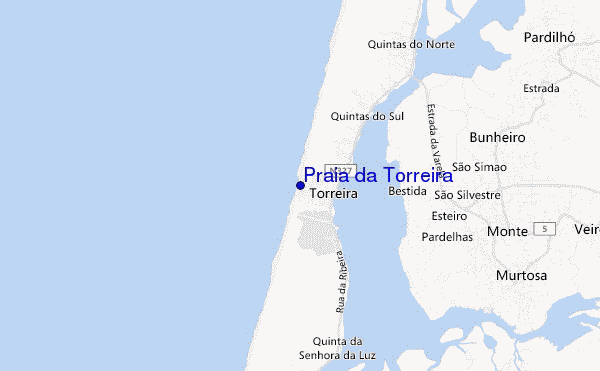 locatiekaart van Praia da Torreira