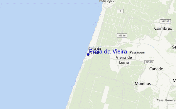 locatiekaart van Praia da Vieira