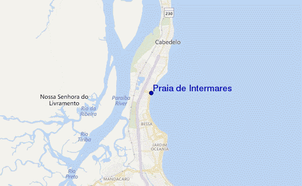 locatiekaart van Praia de Intermares
