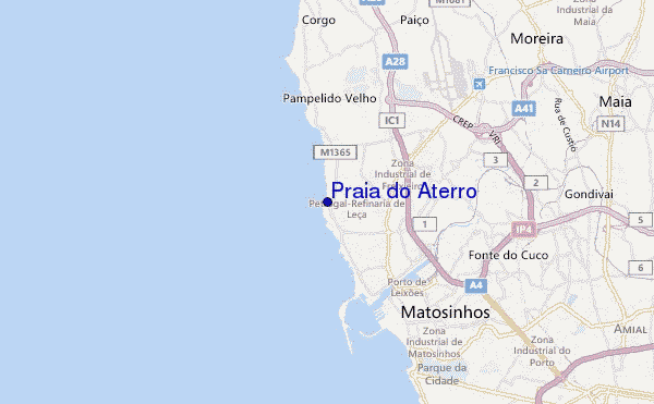 locatiekaart van Praia do Aterro