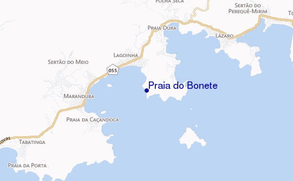 locatiekaart van Praia do Bonete