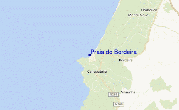 locatiekaart van Praia do Bordeira