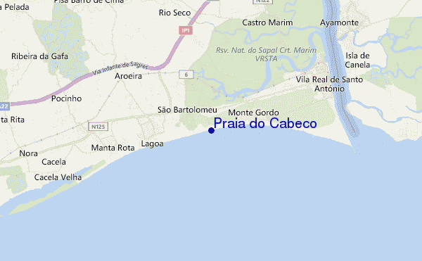 locatiekaart van Praia do Cabeco
