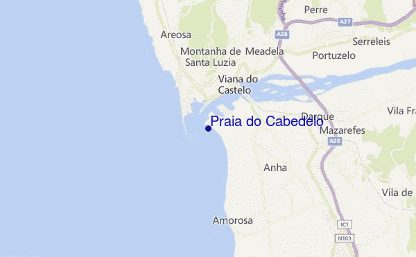 locatiekaart van Praia do Cabedelo