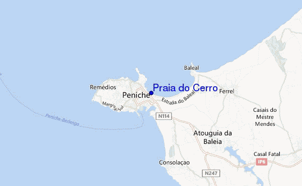 locatiekaart van Praia do Cerro