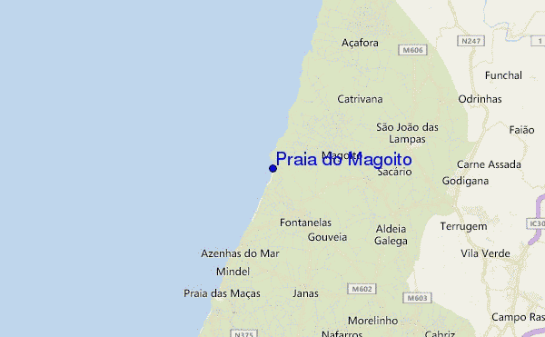 locatiekaart van Praia do Magoito