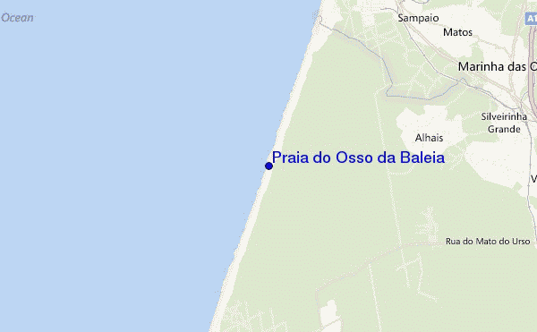 locatiekaart van Praia do Osso da Baleia