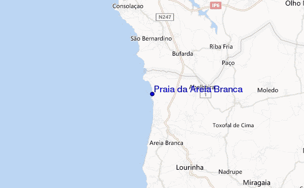 locatiekaart van Praia da Areia Branca