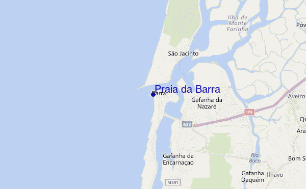 locatiekaart van Praia da Barra