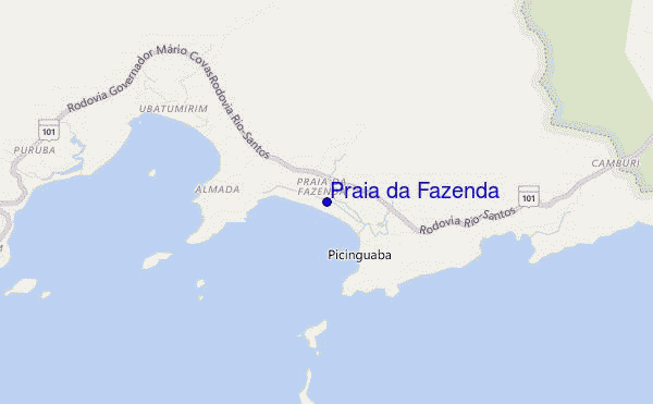 locatiekaart van Praia da Fazenda