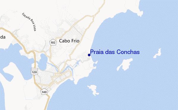 locatiekaart van Praia das Conchas