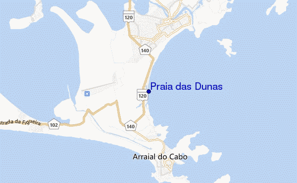 locatiekaart van Praia das Dunas