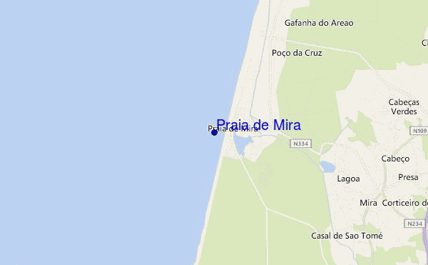 locatiekaart van Praia de Mira