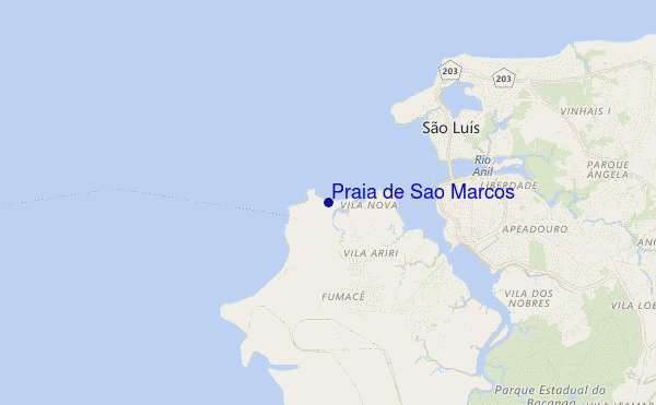 locatiekaart van Praia de Sao Marcos