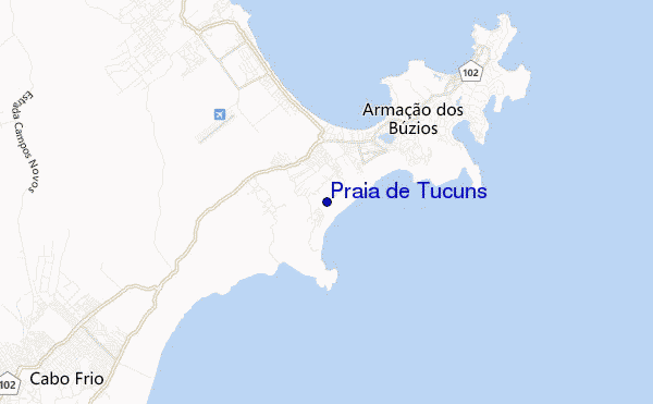locatiekaart van Praia de Tucuns