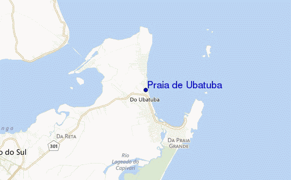 locatiekaart van Praia de Ubatuba