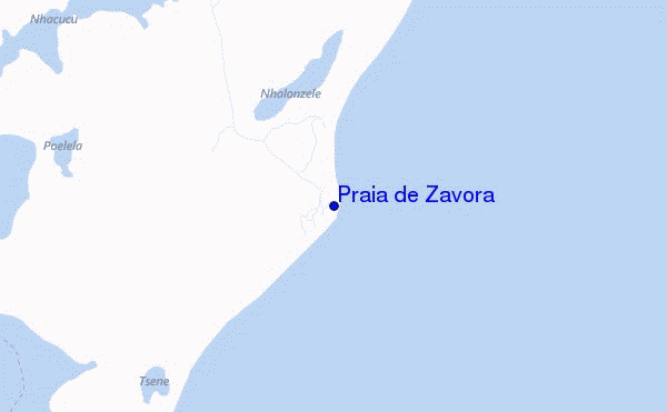 locatiekaart van Praia de Zavora