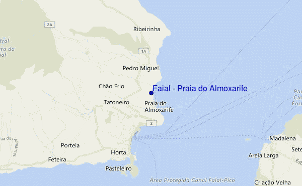 locatiekaart van Faial - Praia do Almoxarife