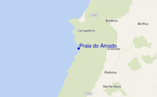 locatiekaart van Praia do Amado