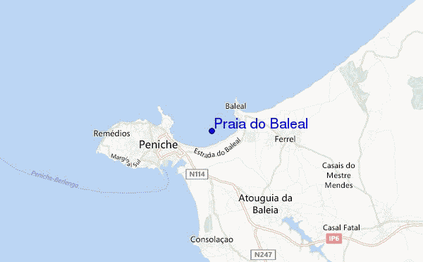 locatiekaart van Praia do Baleal