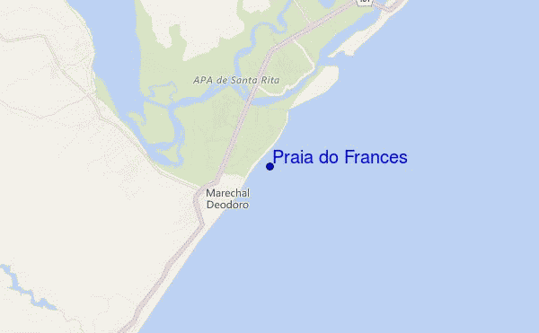 locatiekaart van Praia do Frances