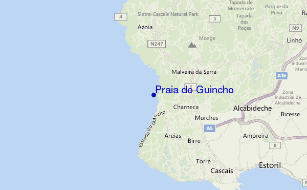 locatiekaart van Praia do Guincho