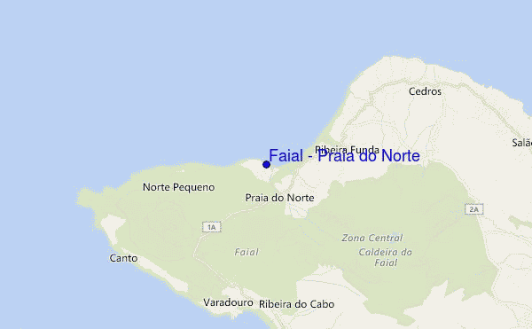 locatiekaart van Faial - Praia do Norte