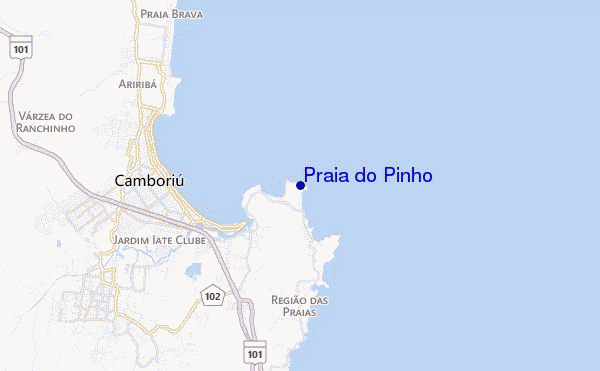 locatiekaart van Praia do Pinho