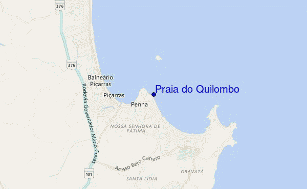 locatiekaart van Praia do Quilombo
