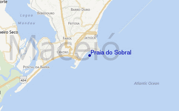 locatiekaart van Praia do Sobral