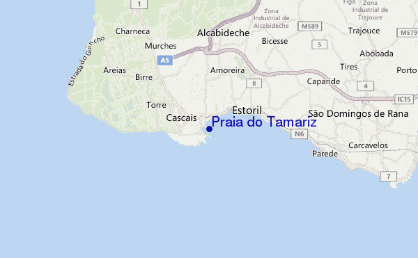 locatiekaart van Praia do Tamariz